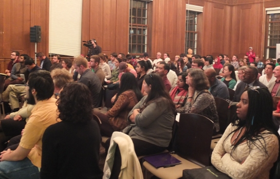 A full house at Prof. Edward Baptist's lecture last week